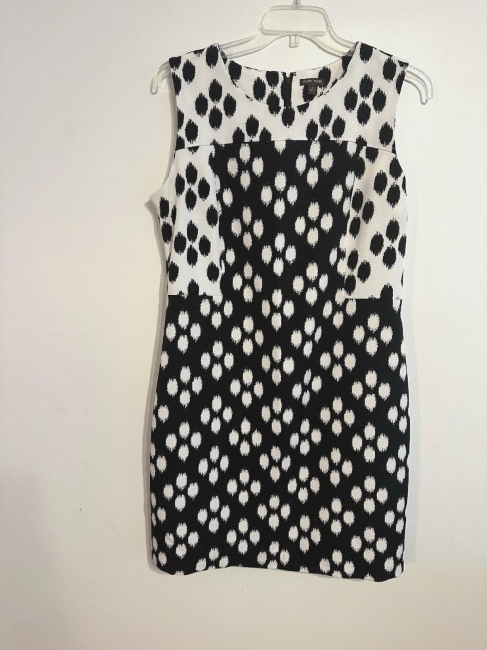 Voir Voir Polka Dot Black And White Sheath Women’s Dress Size 14